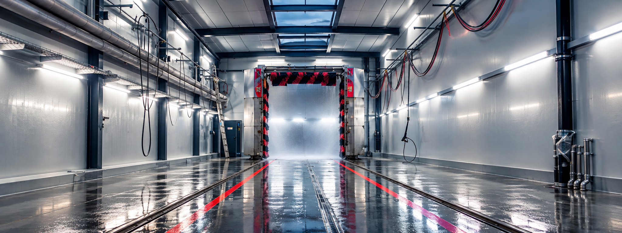 KOM Waschanlage 2 Industrielle Fahrzeugwaschanlage mit Nassboden